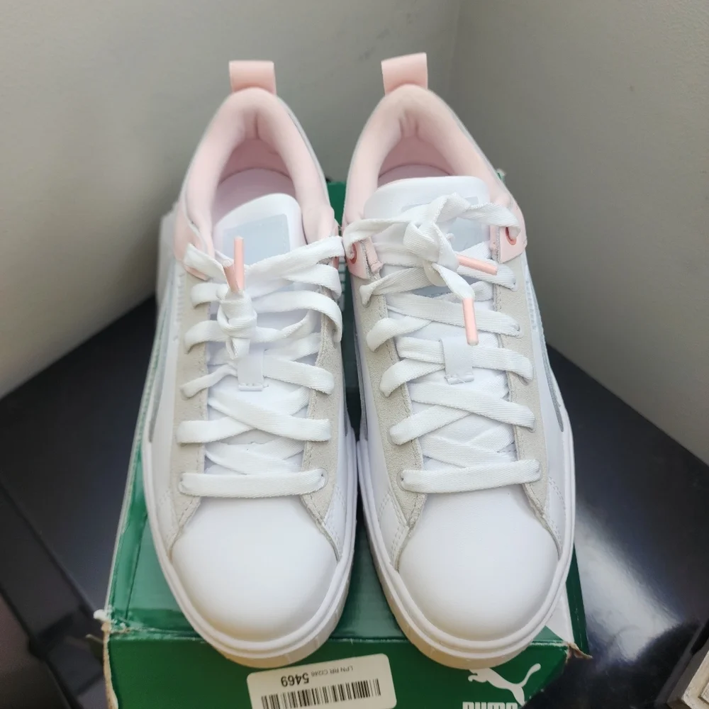 NEW Rare Puma Mayze White Chalk Pink Pastel Skateboarding Sneakers - Picture 6 of 10